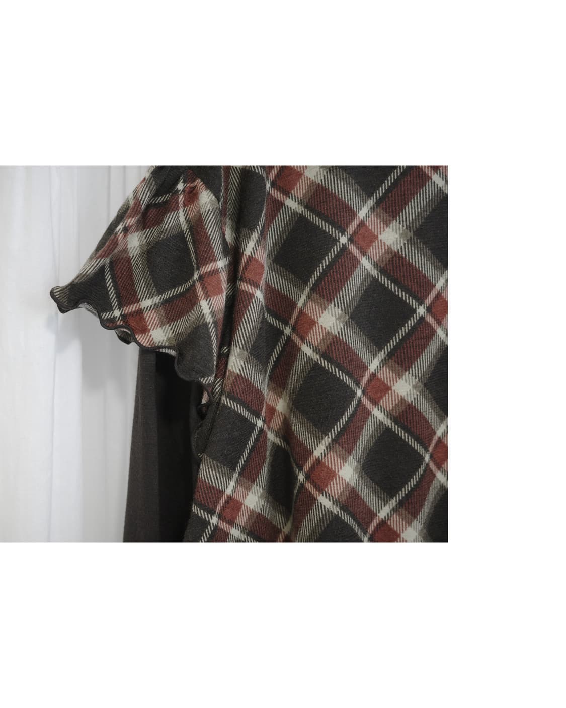 Layered Brown Check Tunic 상품이미지5