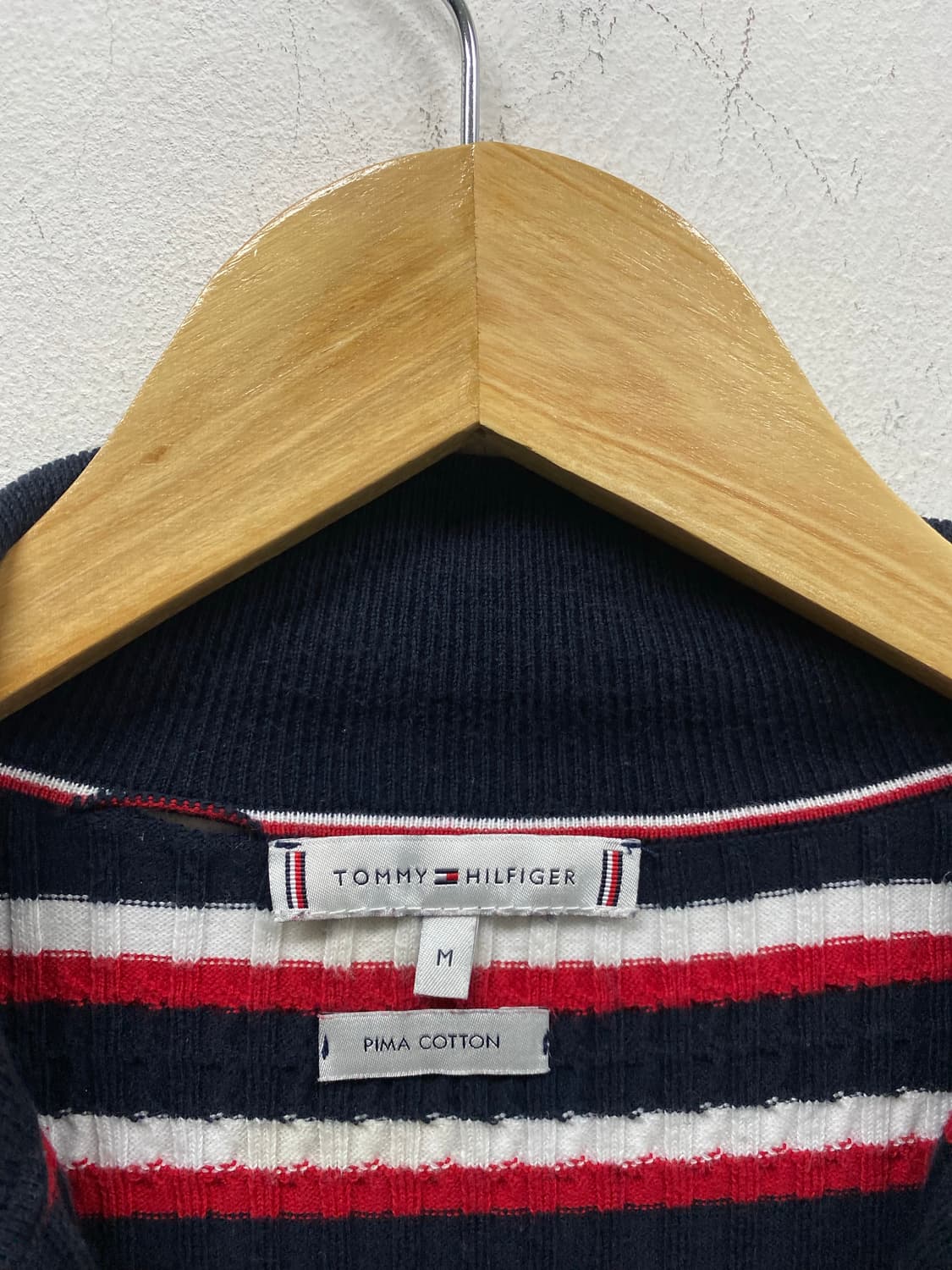 타미힐피거 스트라이프 케이블 집업 가디건 M  상품이미지7