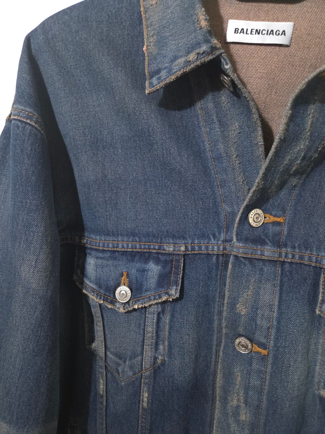 발렌시아가 백로고 데님 청자켈 34Size 상품이미지3