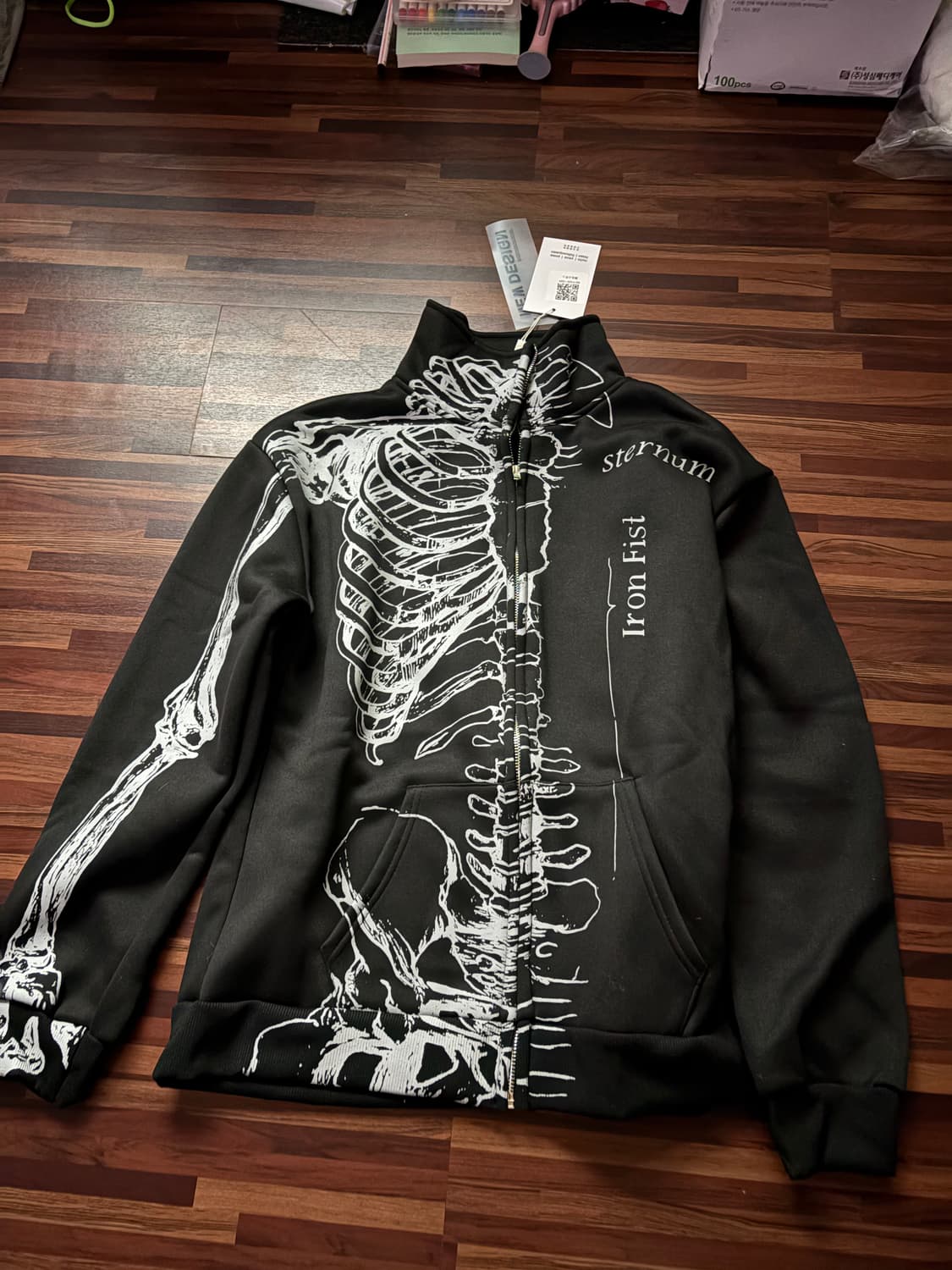 펑크 갸루 스켈레톤 집업 상품이미지1