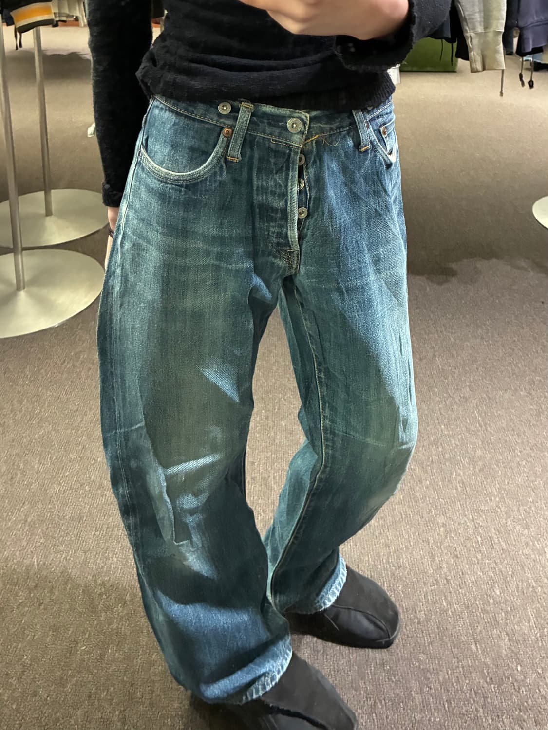 4)Japanese vintage 벨트 디테일 데님팬츠 상품이미지3