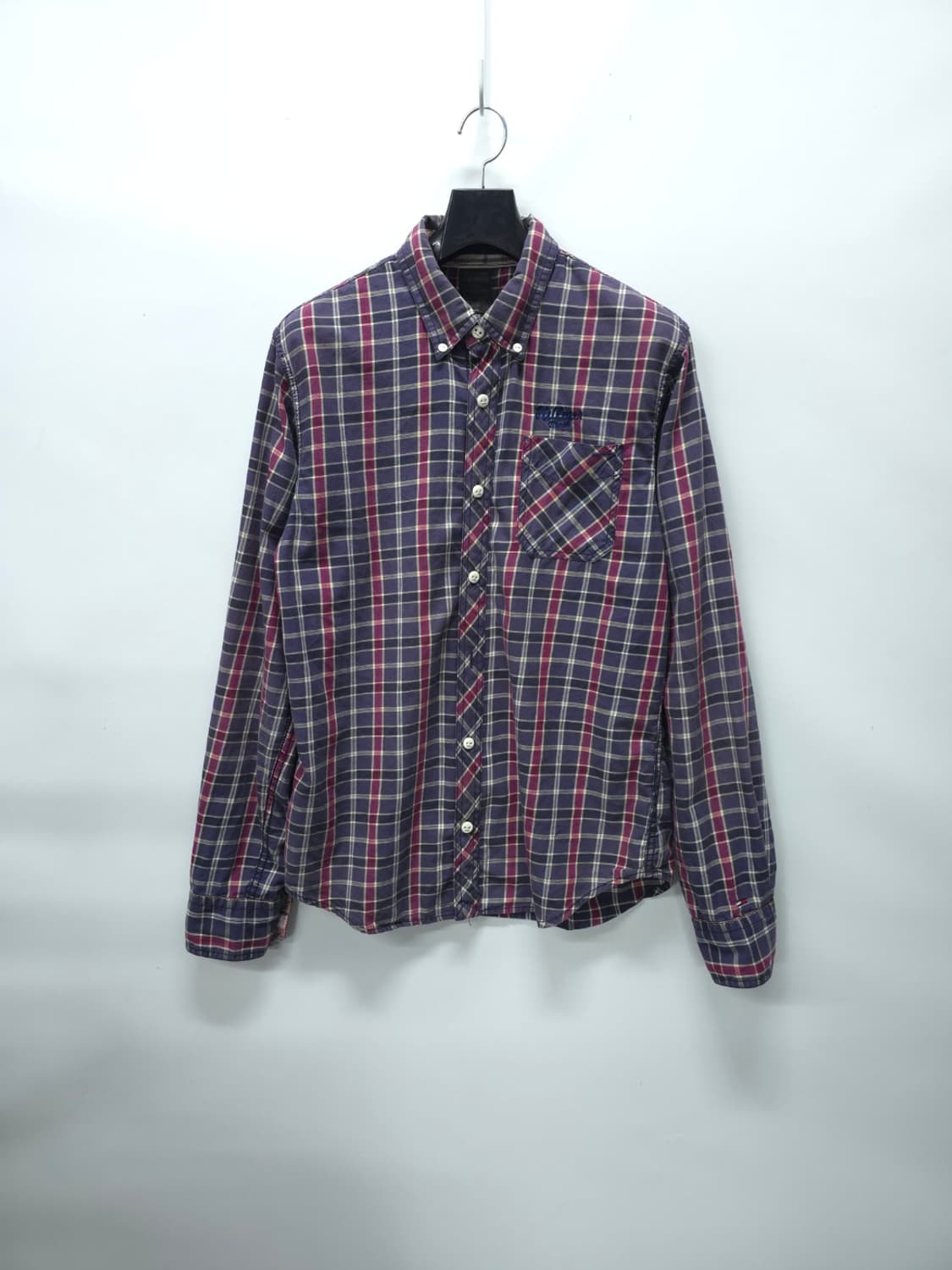 타미힐피거 남성 체크 남방 셔츠 (퍼플/버건디) 상품이미지1