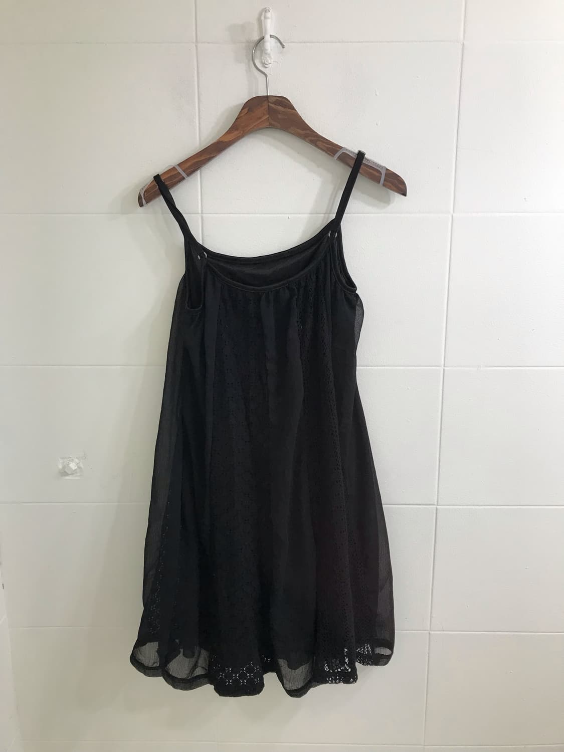 무채색 모리걸 컬러포인트 체크 원피스 하이넥 야상 코디세트 상품이미지7