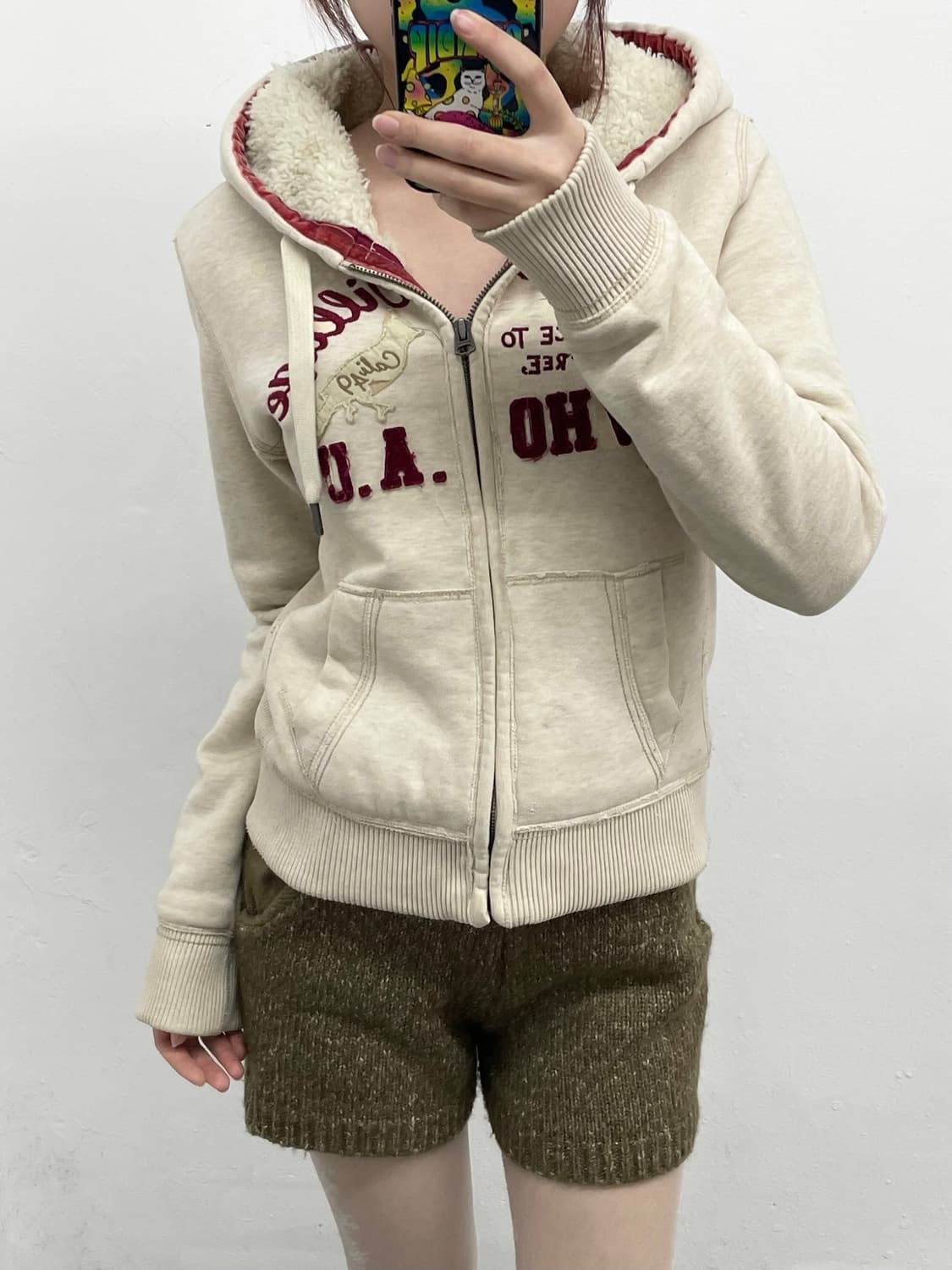 후아유 로고 자수 울프죠 집업 상품이미지7