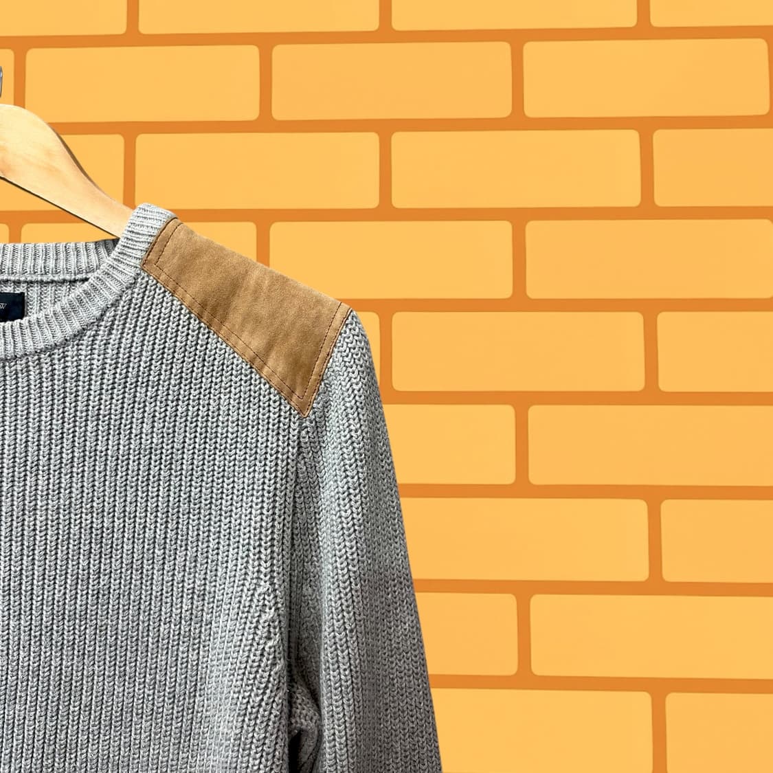 제이크루 스웨이드 암패치 그레이 니트 (L) 상품이미지3