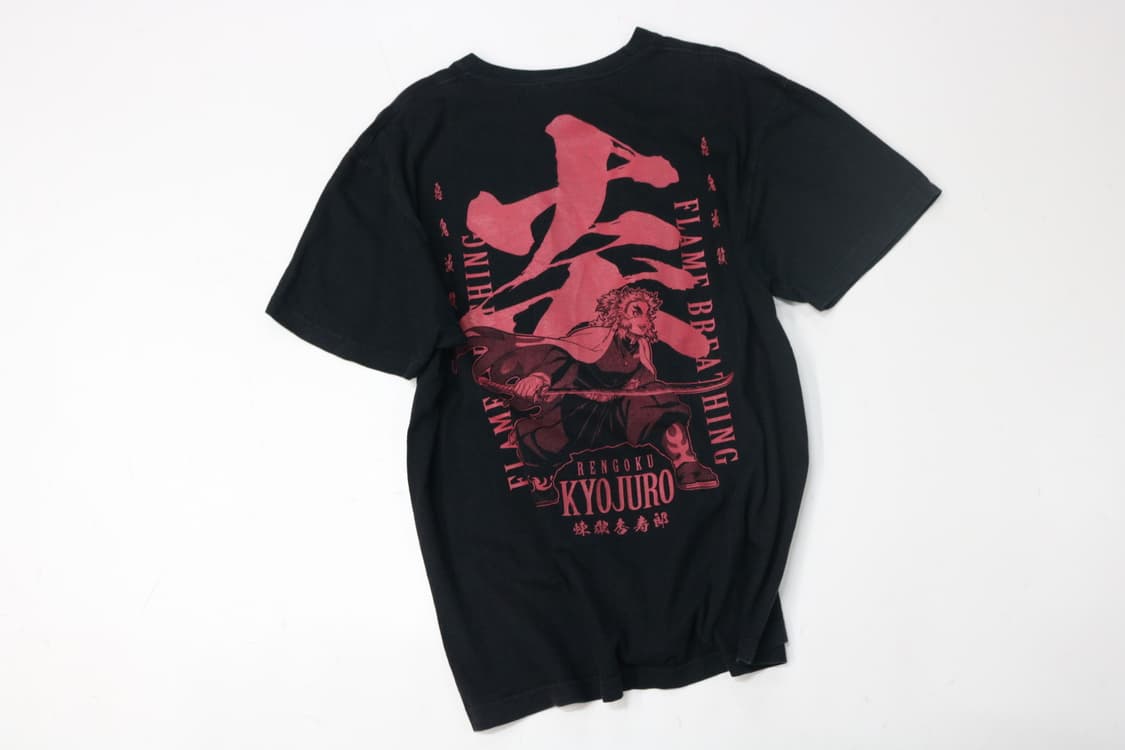 COSPA 귀멸의 칼날 렌고쿠 쿄쥬로 '화염의 호흡' 그래픽티셔츠 (L) 상품이미지2