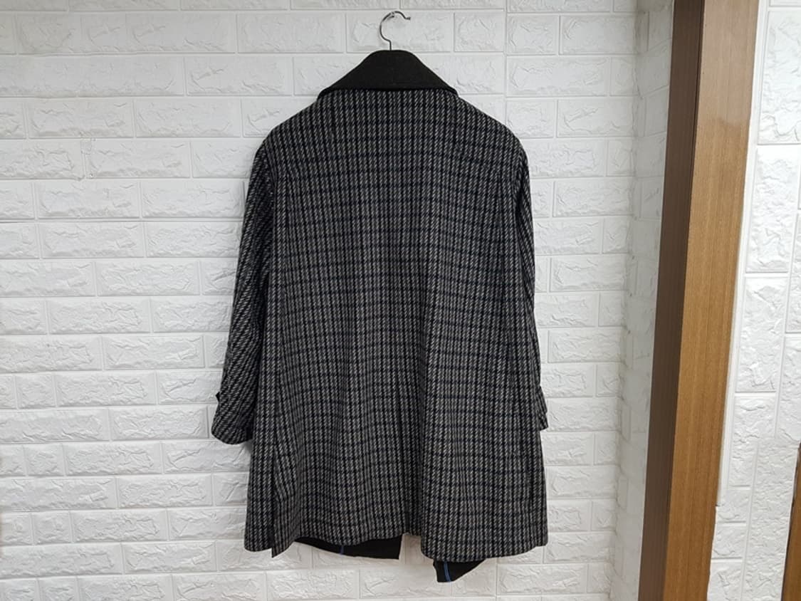 TIME 타임 체크 코트 55-66 (양모+캐시미어 오픈식)오버핏  상품이미지5