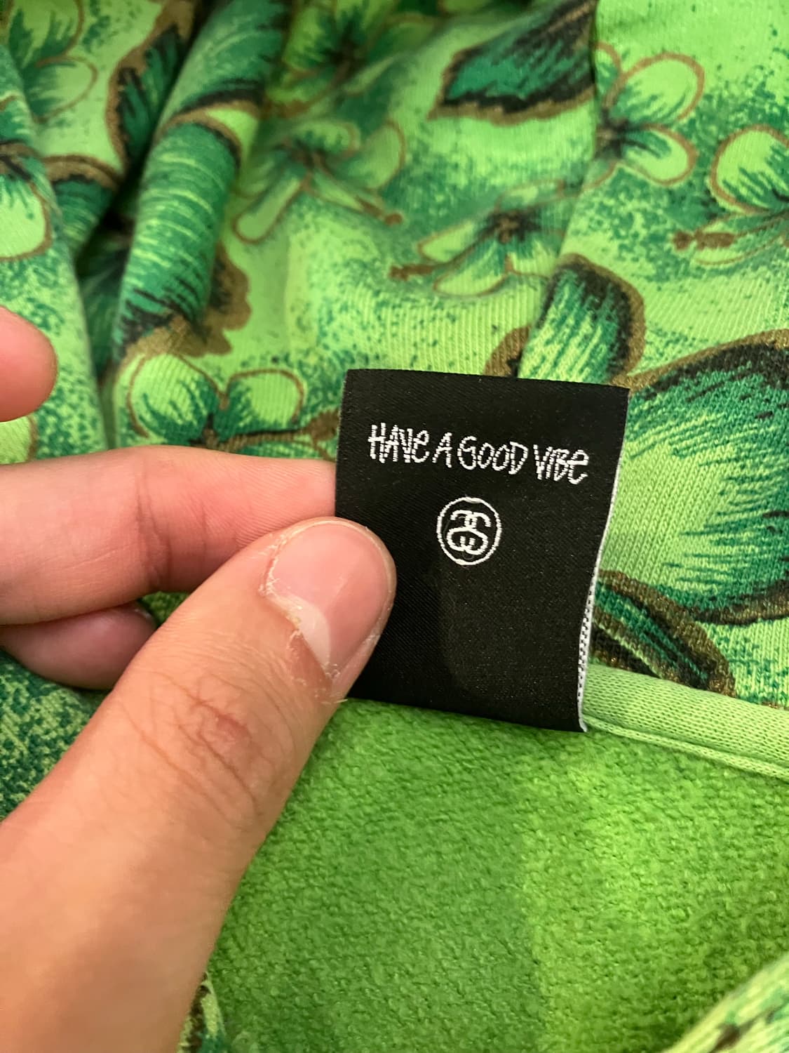 14ss 스투시 아카이브 플라워 후드집업 그린 상품이미지7