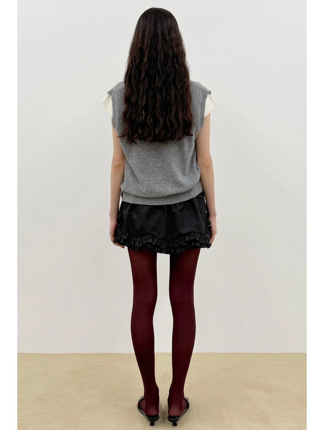 시눈 Rose Frill Mini Skirt (Black) 상품이미지3