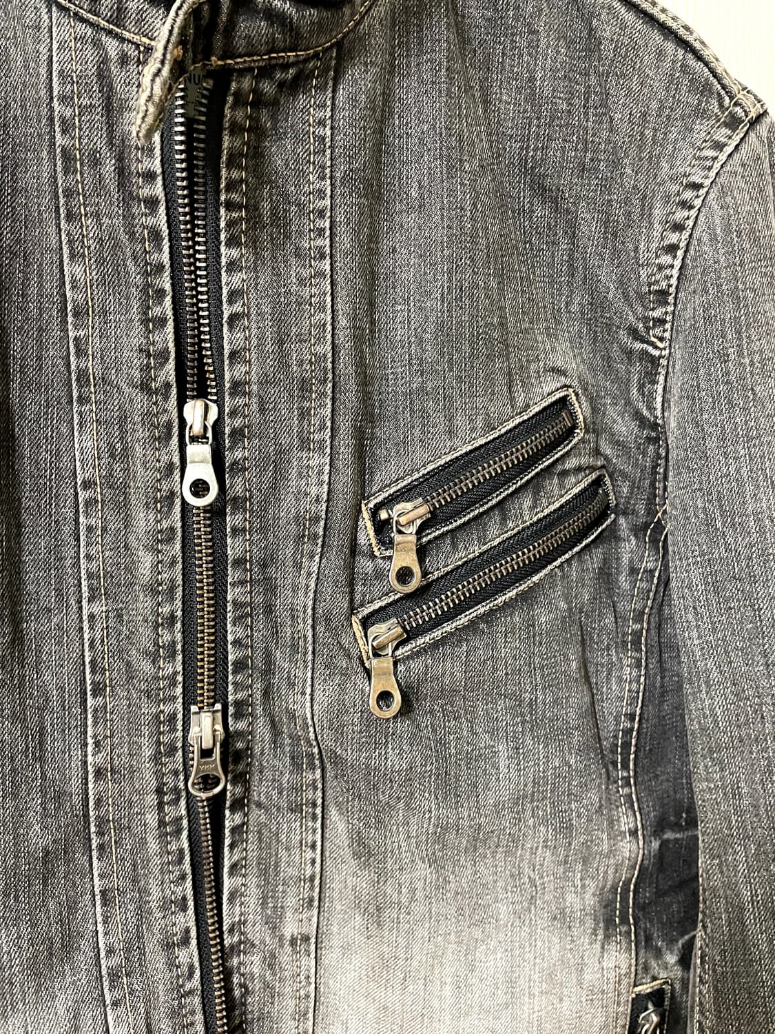 니콜클럽/ 워싱 데님 바이커 자켓/ 48 상품이미지3