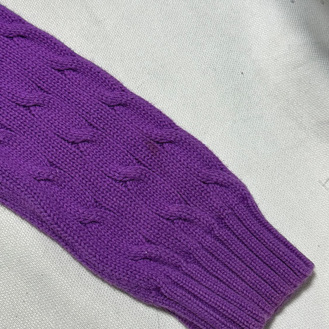 M 폴로랄프로렌 여성용 코튼 케이블 퍼플 니트 상품이미지8