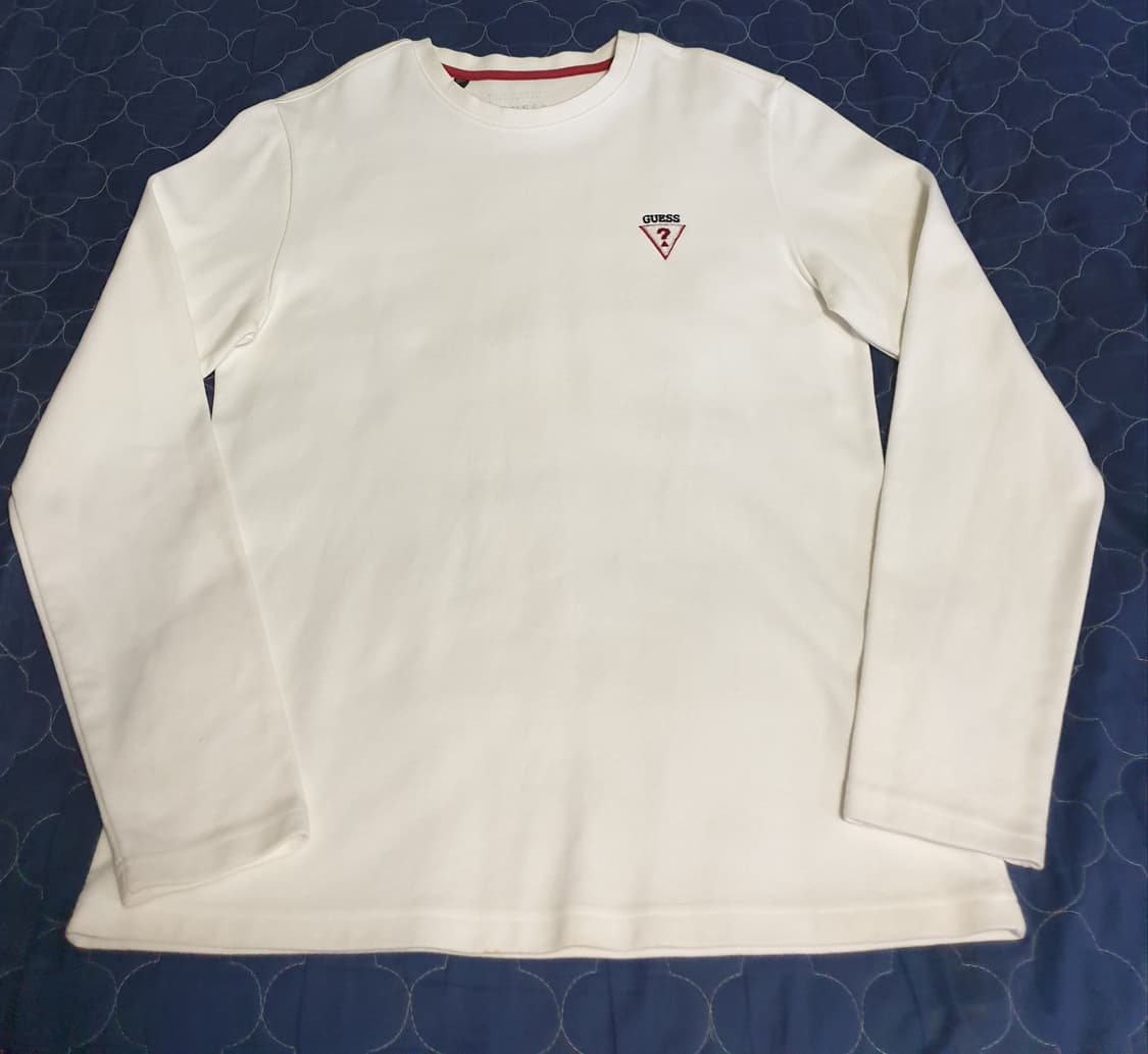 게스 자수패치로고 혜비코튼 롱슬리브 화이트 (M) 상품이미지1