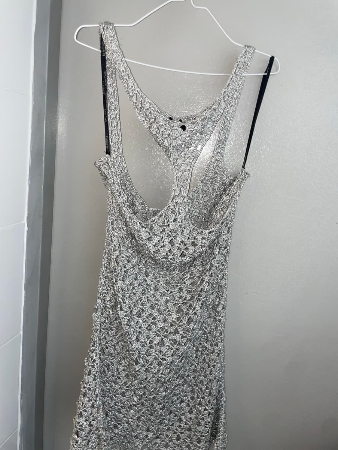 실버 니트 그물 원피스 상품이미지4