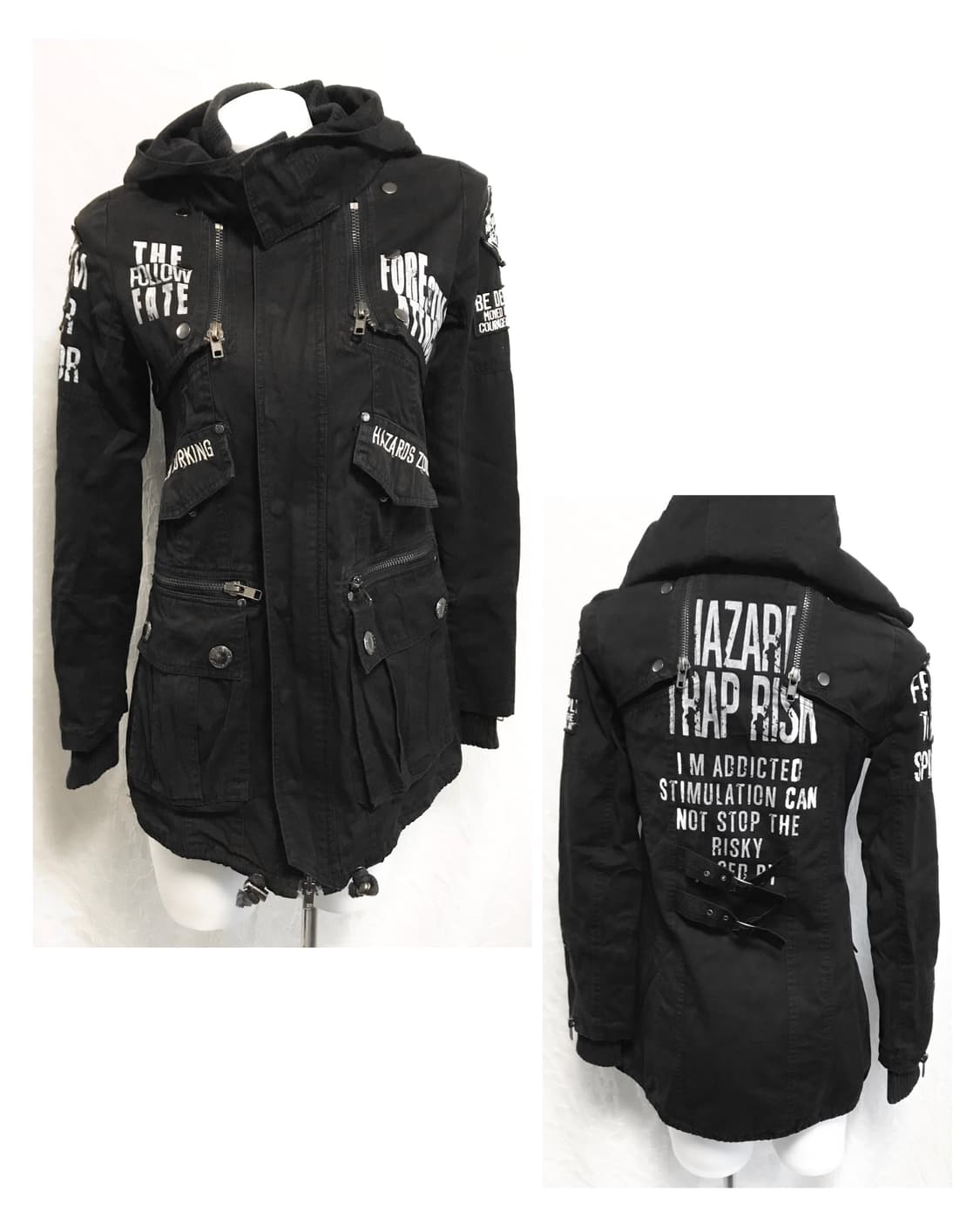 빈티지 고스트오브할렘 펑크 디테일 점퍼 자켓 상품이미지1