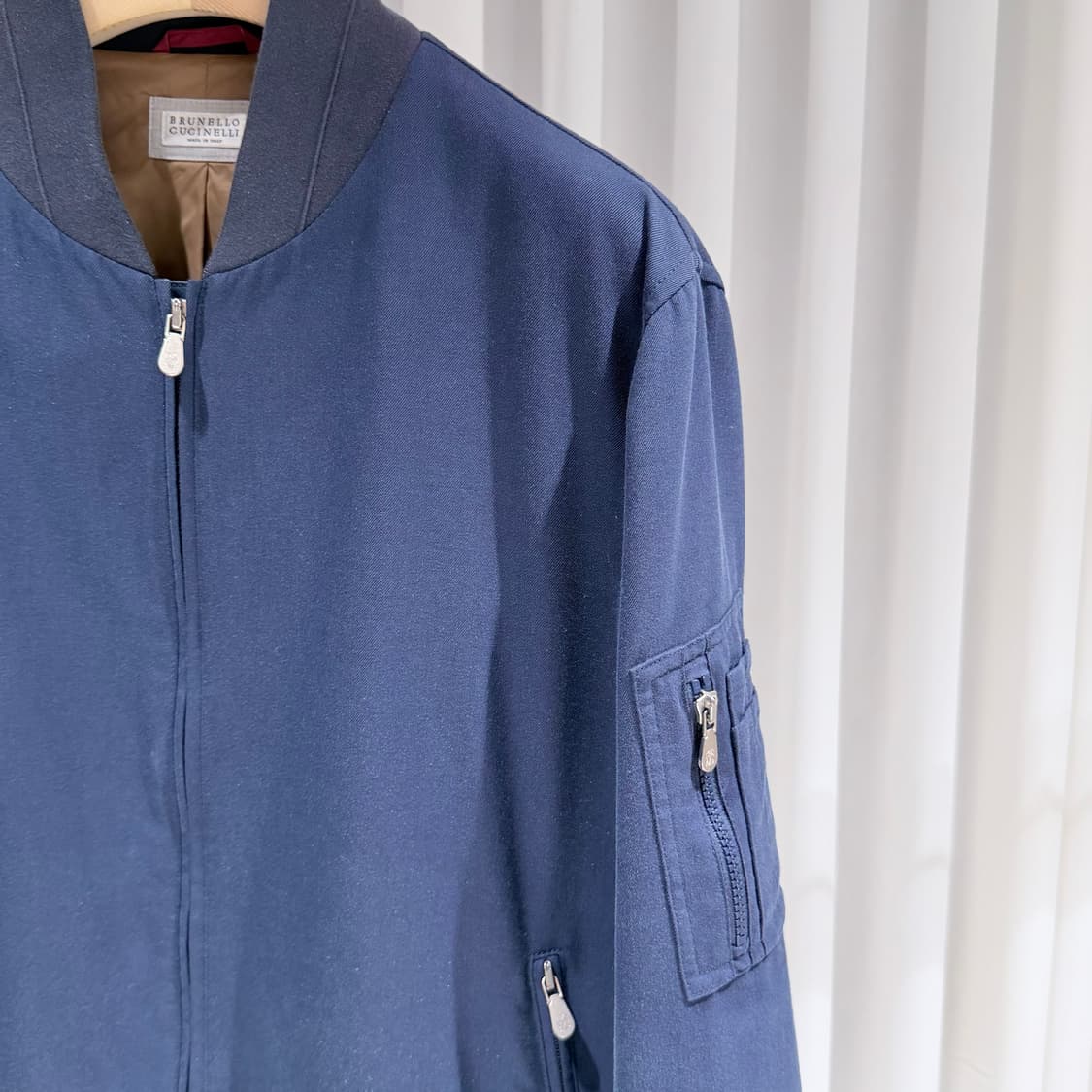 (A+/52) / 브루넬로쿠치넬리 포플린 포켓 지퍼 블루종 자켓 상품이미지4