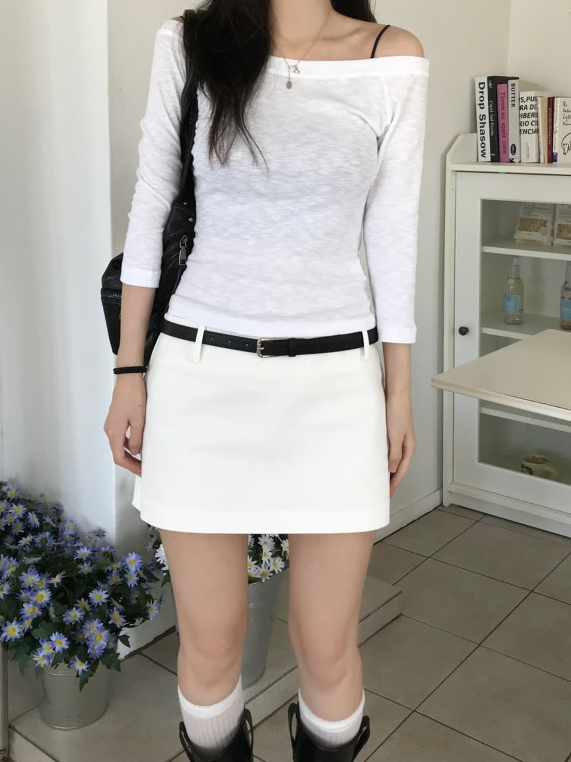 White 7부 티셔츠 상품이미지3