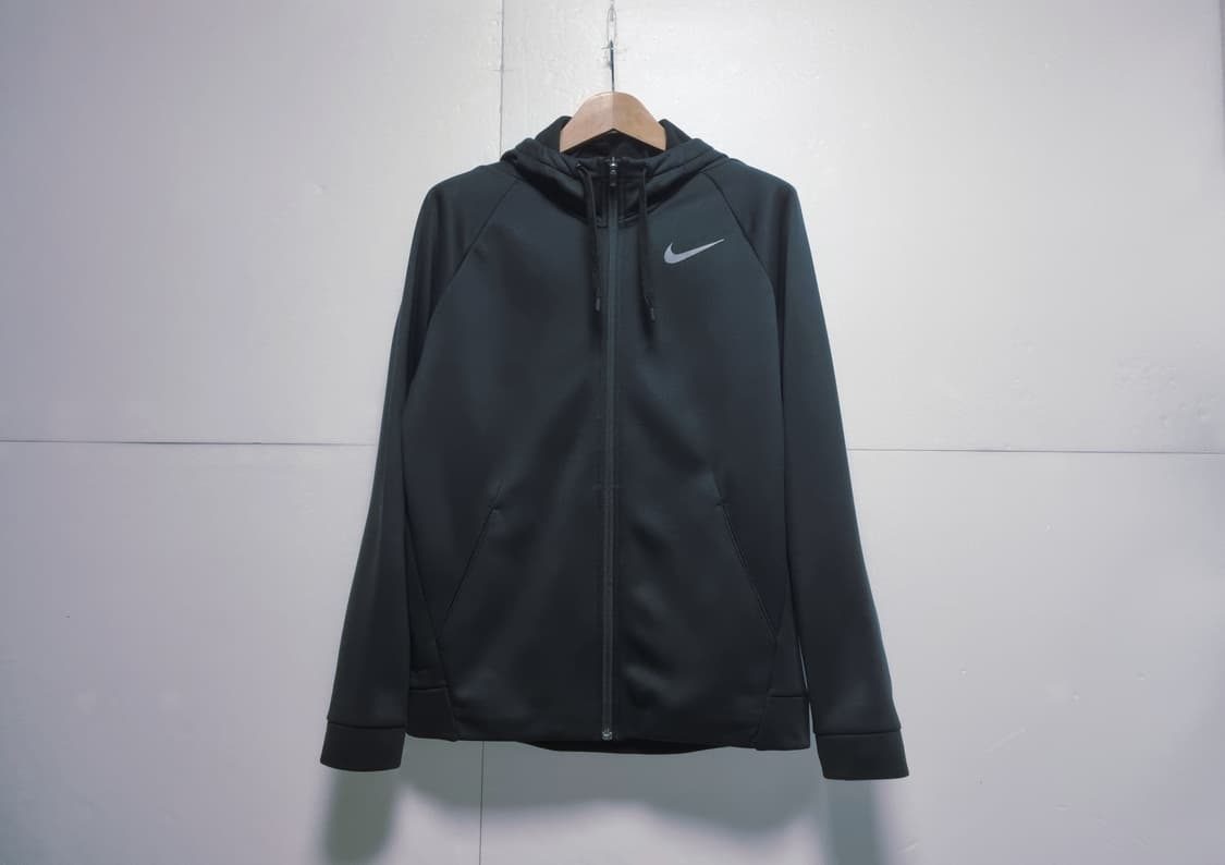 남성L 나이키 블랙 검정 기능성 기모 후드 집업 자켓 트레이닝복 상품이미지1