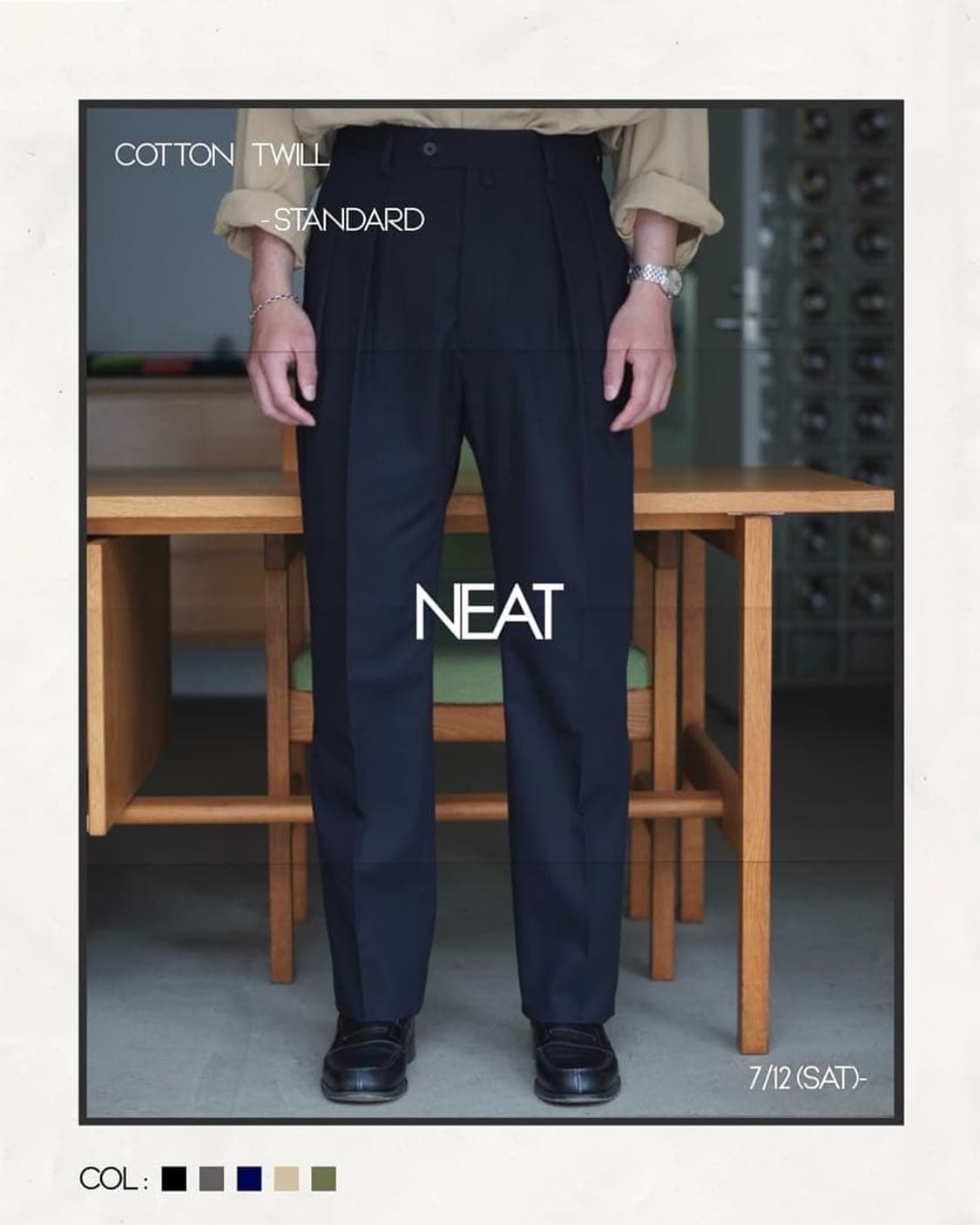 Neat / 네이비 코튼 트윌 슬랙스 / 46 상품이미지1