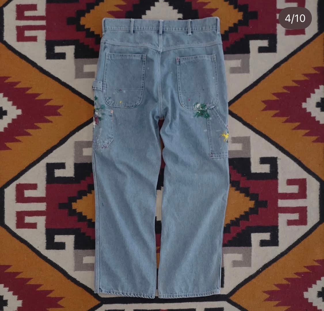 [L] 블랙아웃 페인터 팬츠 데님 연청 상품이미지2