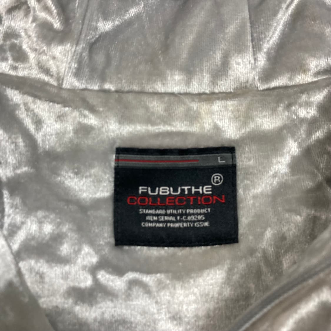 FUBU y2k 빅로고 벨벳 믹스 컬러 크롭 후드 자켓 상품이미지4