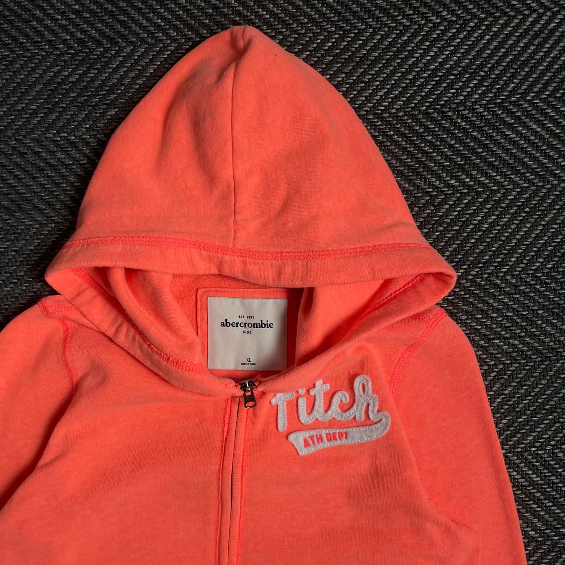 아베크롬비 우먼스 y2k 자수로고 후드 집업 피치o 4836 상품이미지4