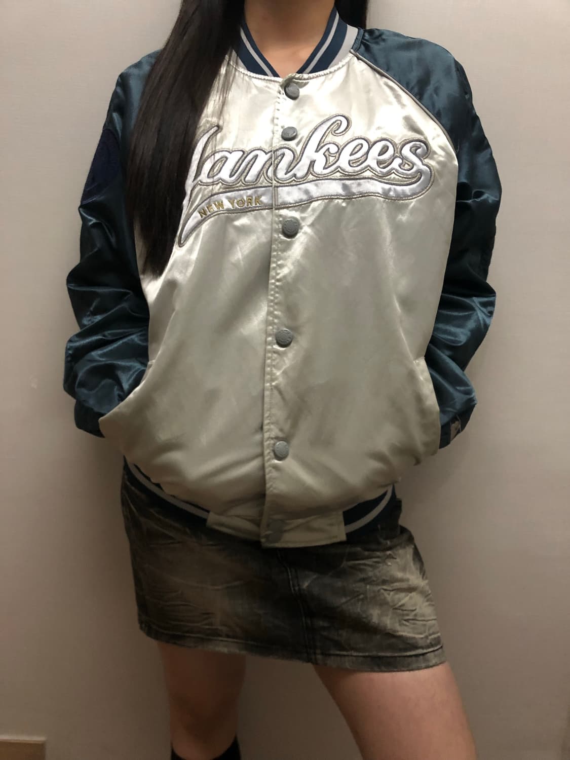 빈티지 mlb 실버 스타디움 자켓 상품이미지8