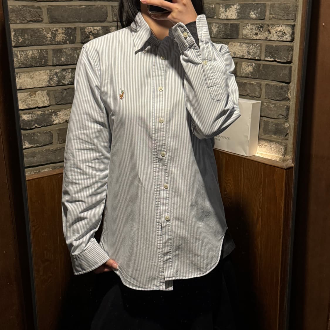 S) 폴로 랄프로렌 클래식 블루 스트라이프 옥스포드 셔츠 Z31 상품이미지8