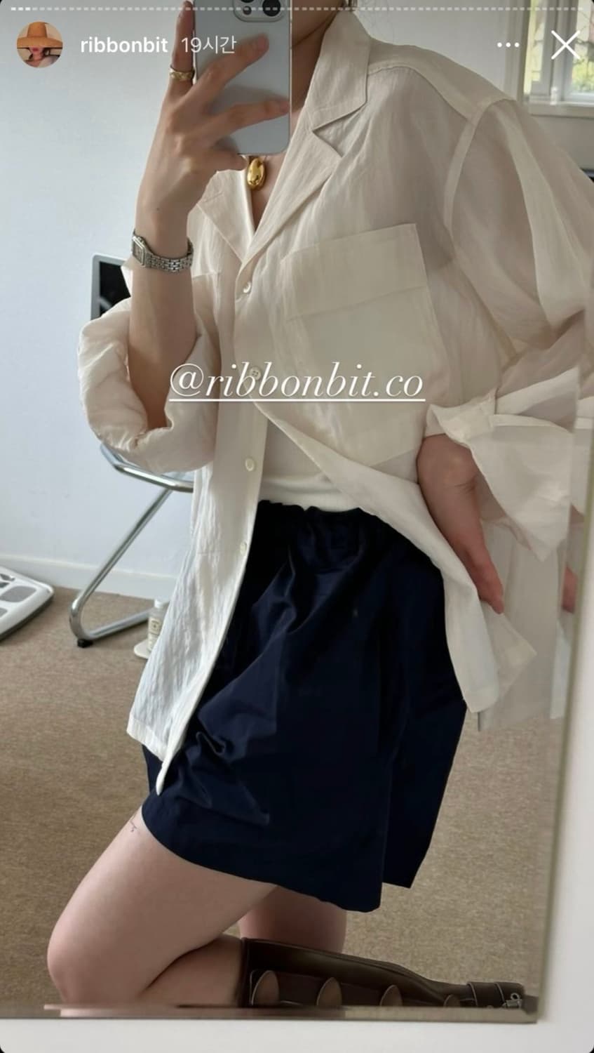 Ribbonbit Maze Pocket Blouse - Ivory 리본빛 상품이미지2