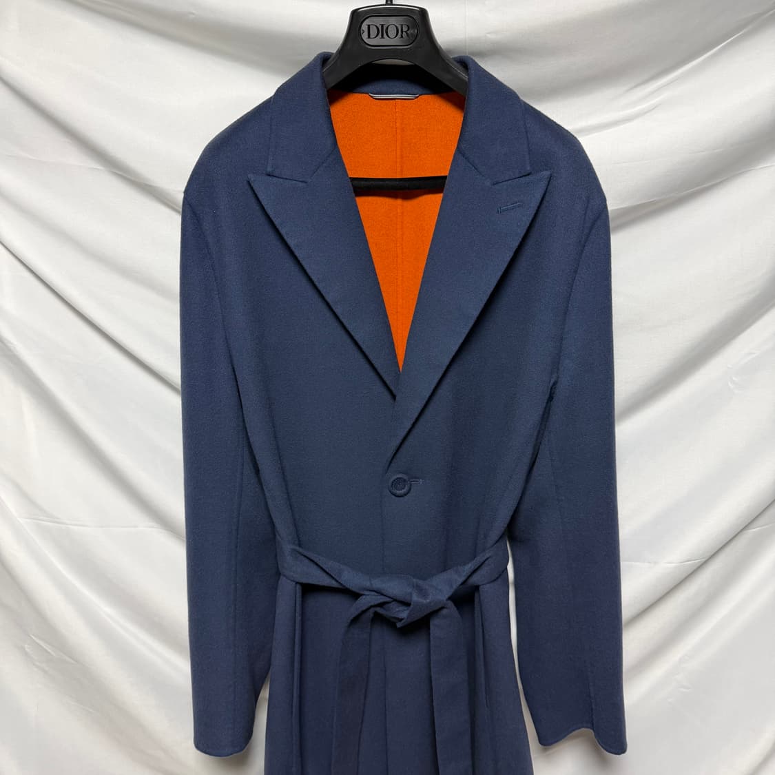 [S+급/48] 디올 울 롱 코트 자켓 네이비 상품이미지2
