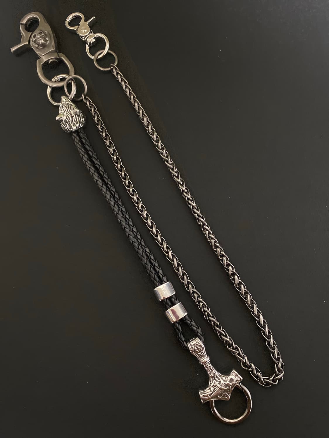 롱&숏 스컬 바지 체인 상품이미지2