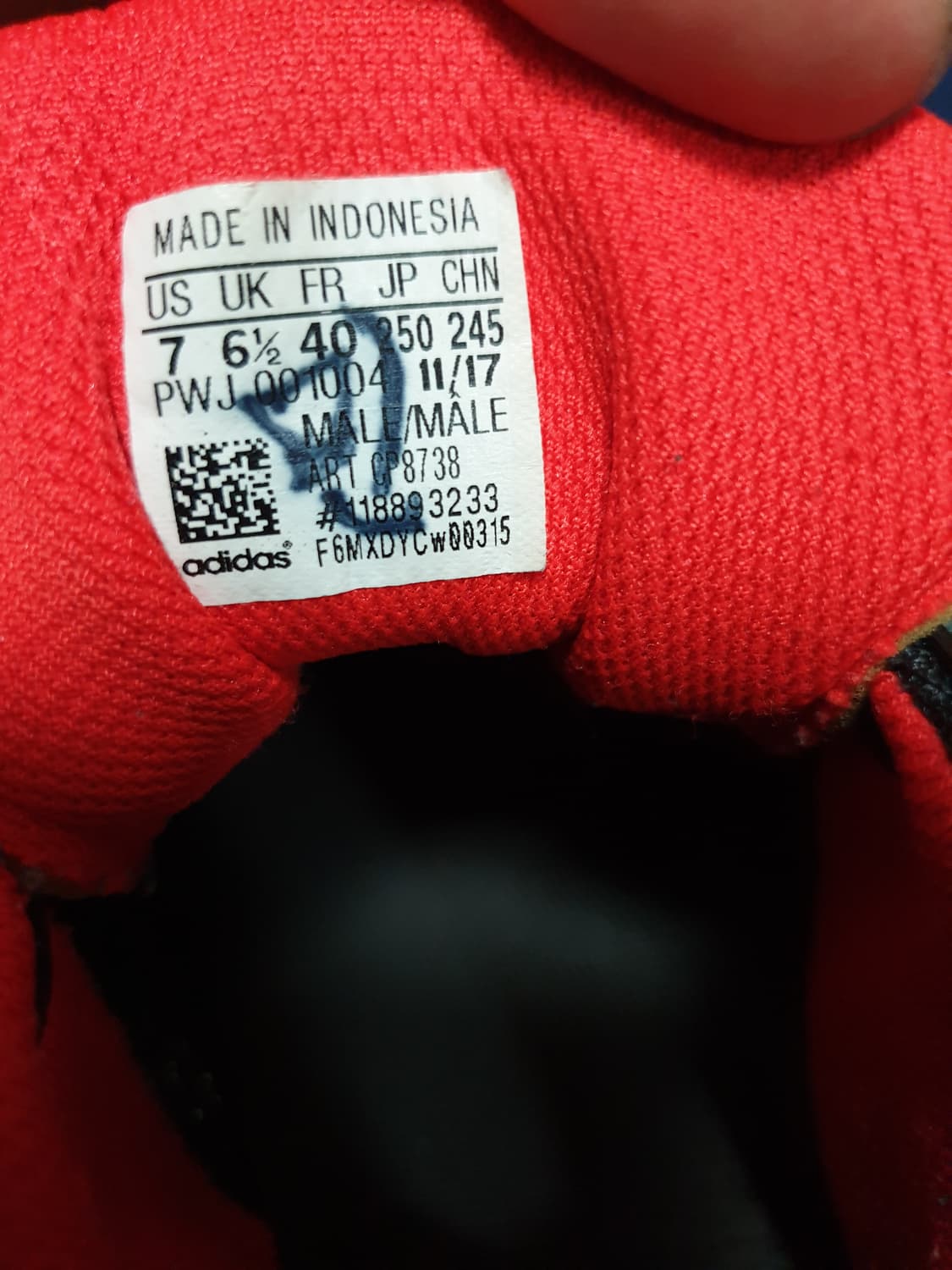 아디다스 듀라온 8 검/빨 런닝화 (250) 상품이미지5