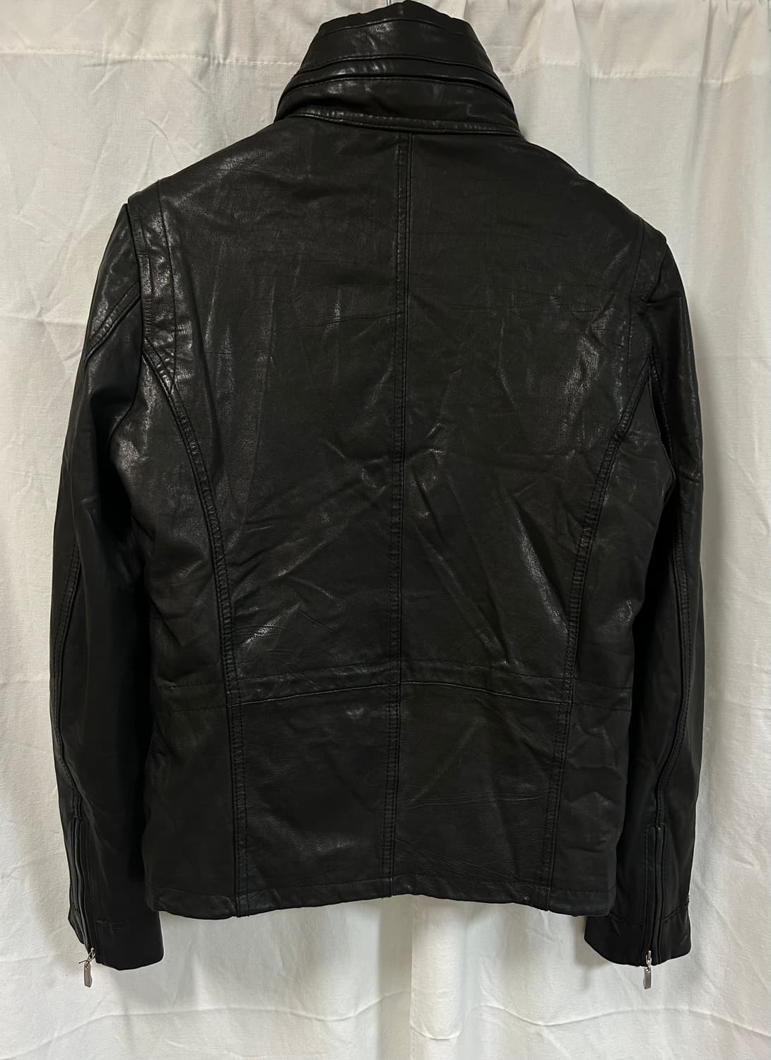 램스킨 슬림핏 히든후드 자켓 블랙 상품이미지2