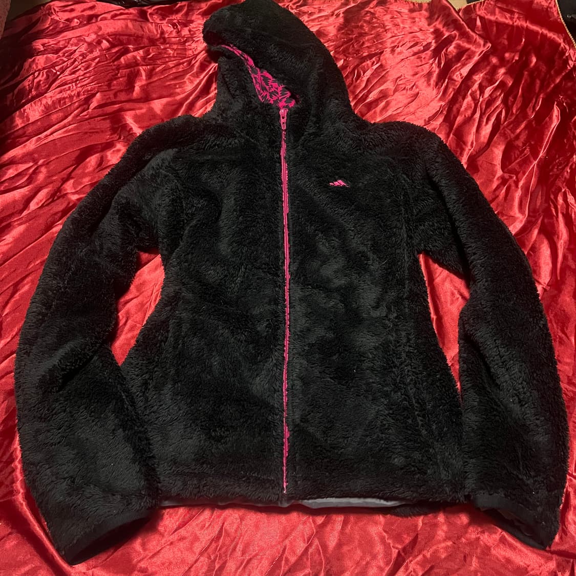 재팬 핑크 호피 아디다스 갸루 후리스 상품이미지2