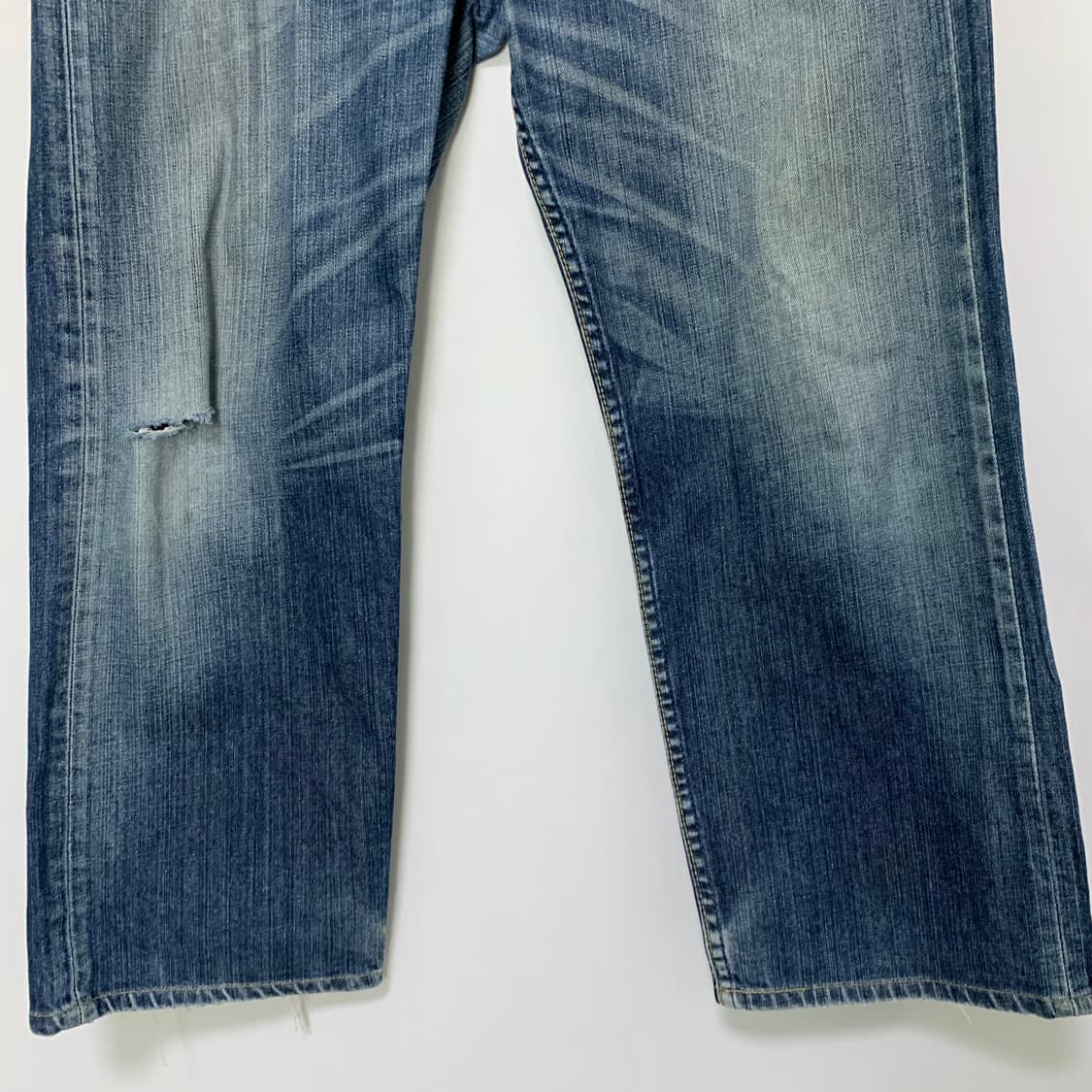리바이스 빈티지 워싱 데님 데미지 컷팅 팬츠 중청바지 00s 36인치 상품이미지3