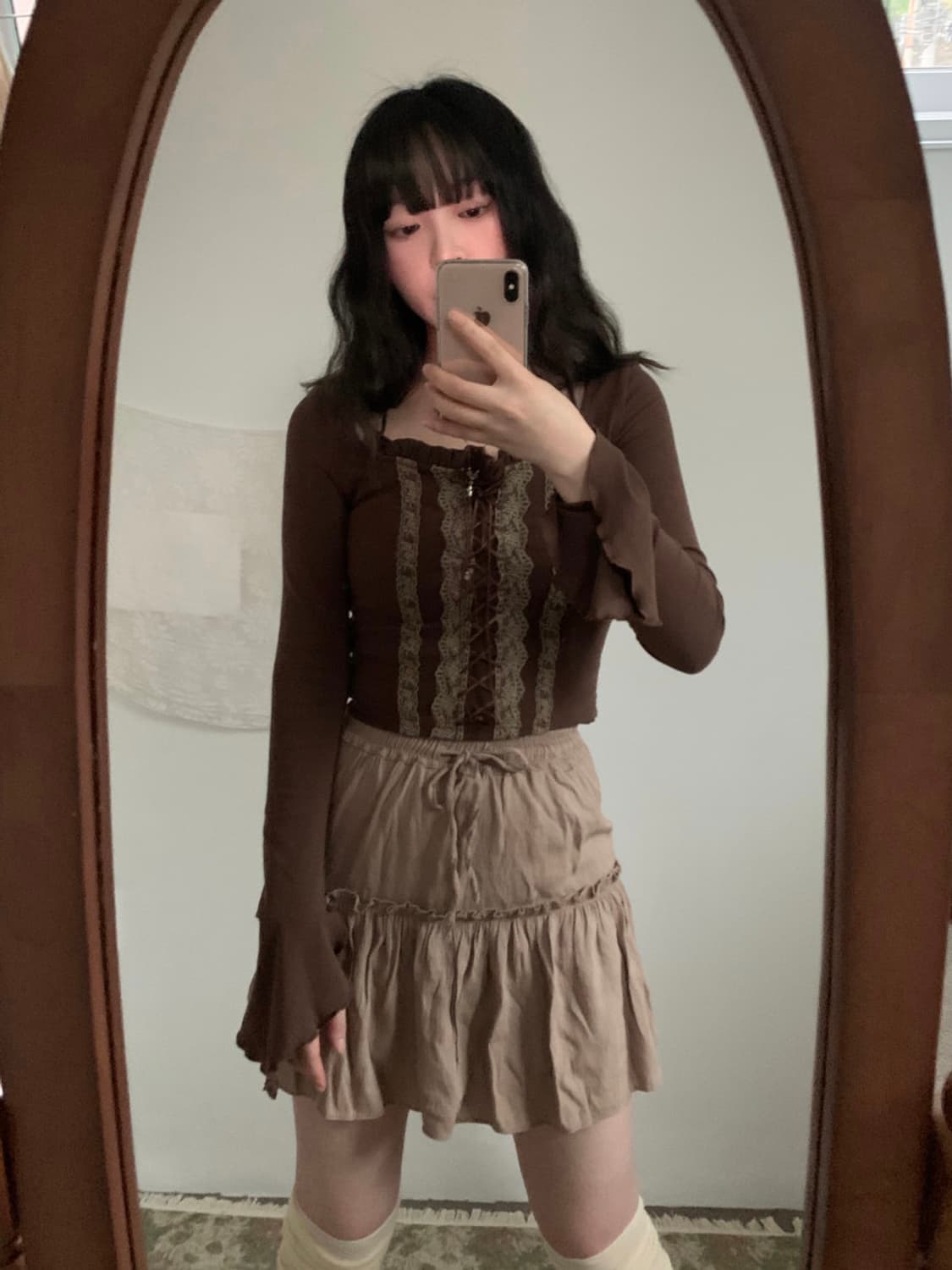 [새상품] 빈티지 아일렛 티셔츠 라떼갸루 상품이미지4