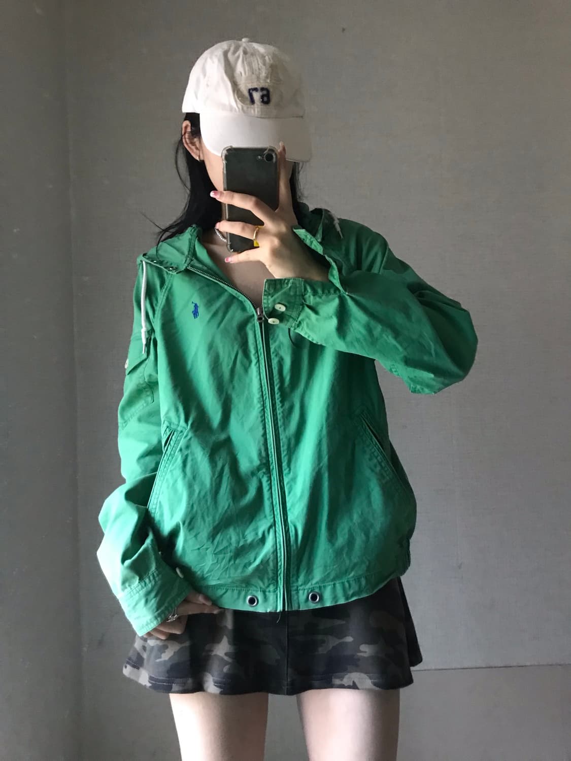 폴로 그린 코튼 후드집업 상품이미지1