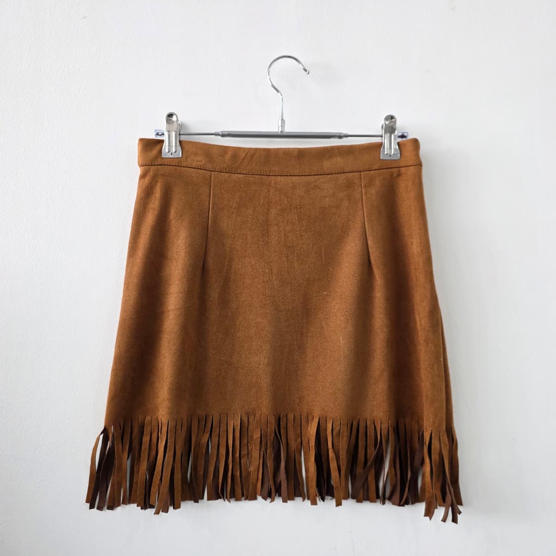 보헤미안 브라운 스웨이드 프린지 스커트 상품이미지1