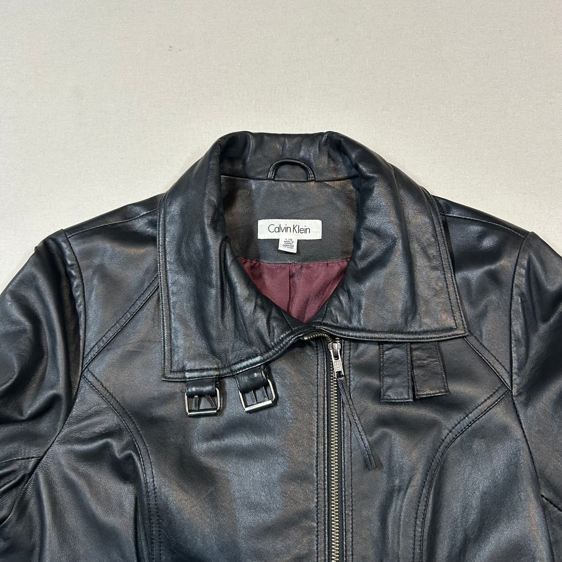 L) 캘빈클라인 양가죽 벨티드 레더 자켓 상품이미지3