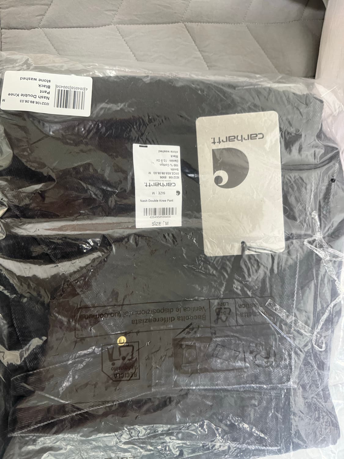 칼하트 내쉬 더블니 블랙 스톤 워시드 m 상품이미지6