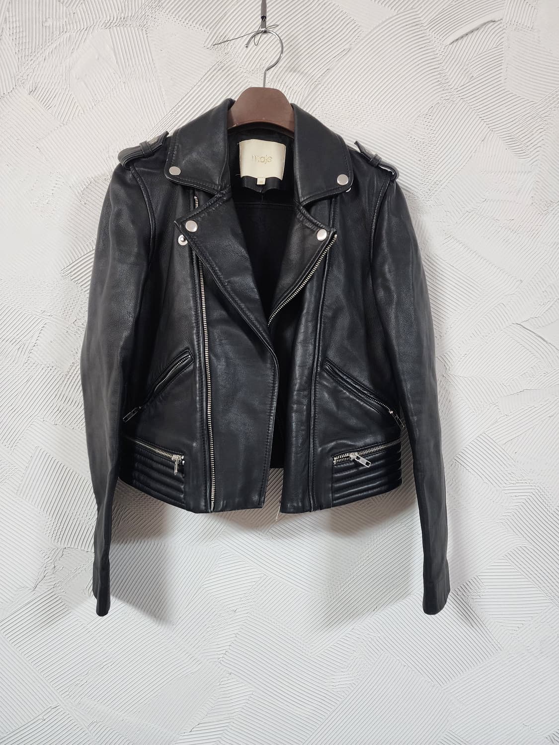 마쥬 블랙 양가죽 라이더 자켓 상품이미지2