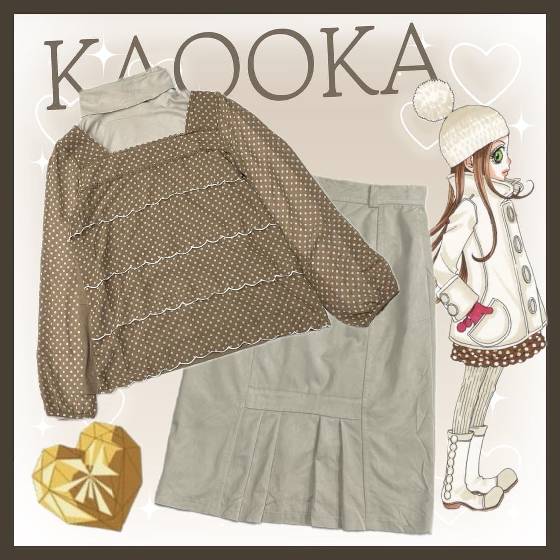 🥨쇼쿌라 도트 코디세트🥨 캉캉 블라우스 히메갸루 라떼갸루 슈슈룬 상품이미지1