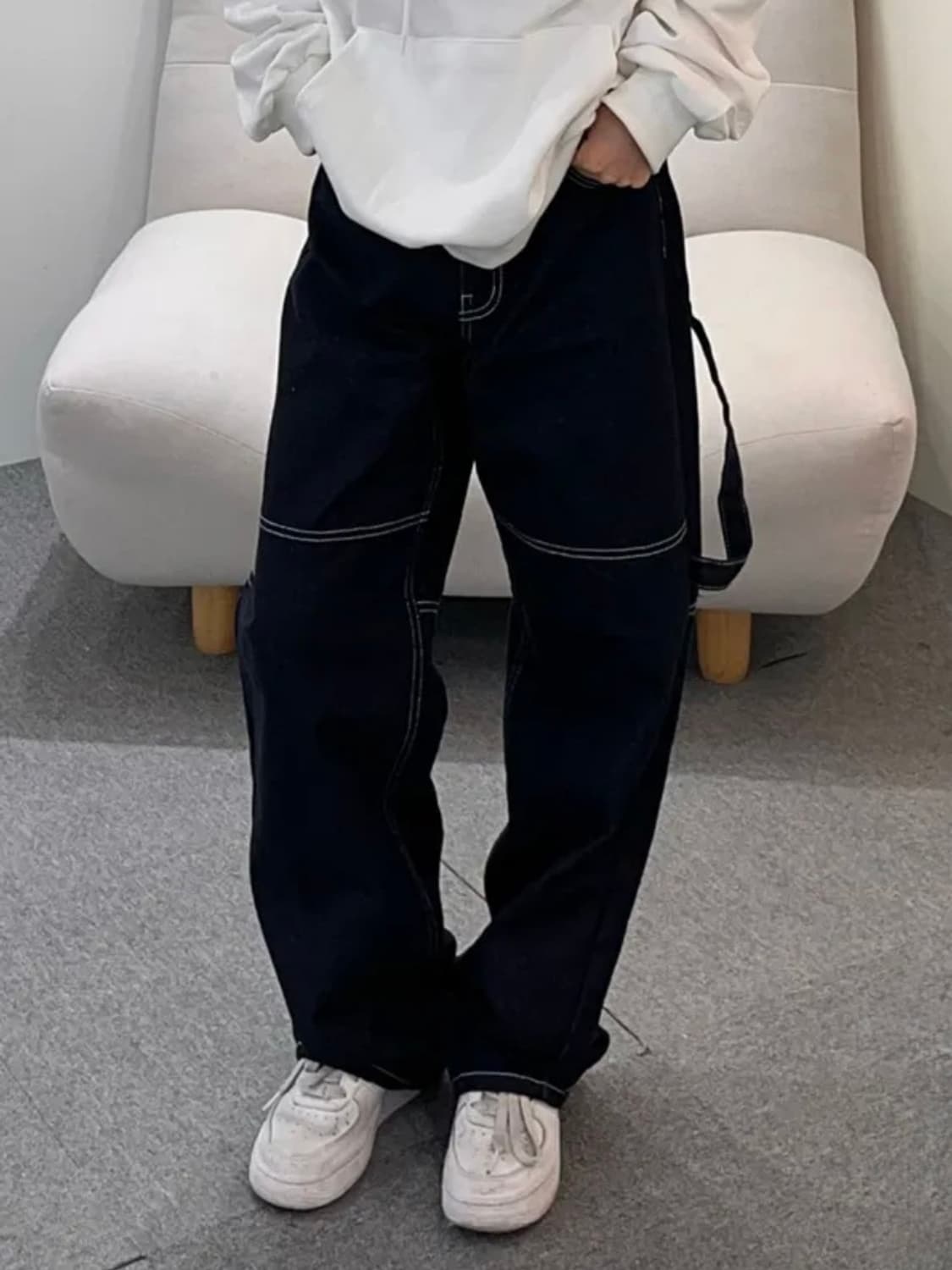 ootj 스티치 논페이드 생지 데님 s 상품이미지7