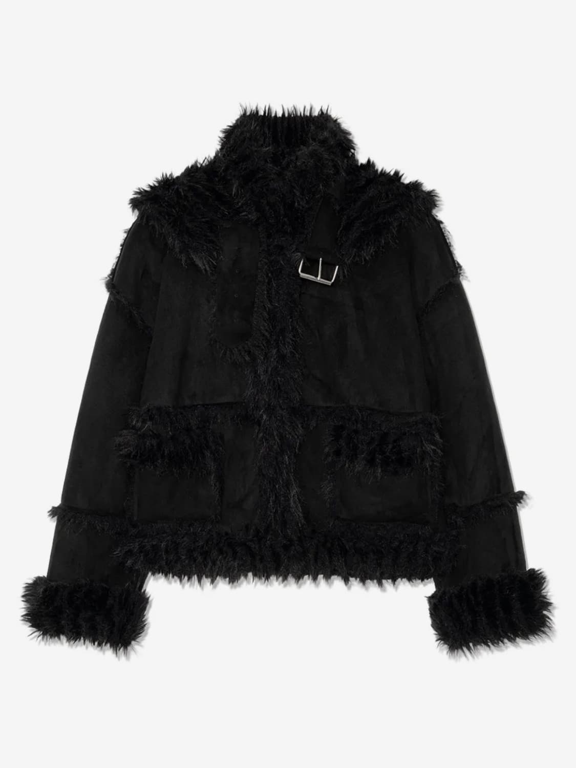 어글리쉐도우 리버시블 시어링 자켓 (블랙) 상품이미지5