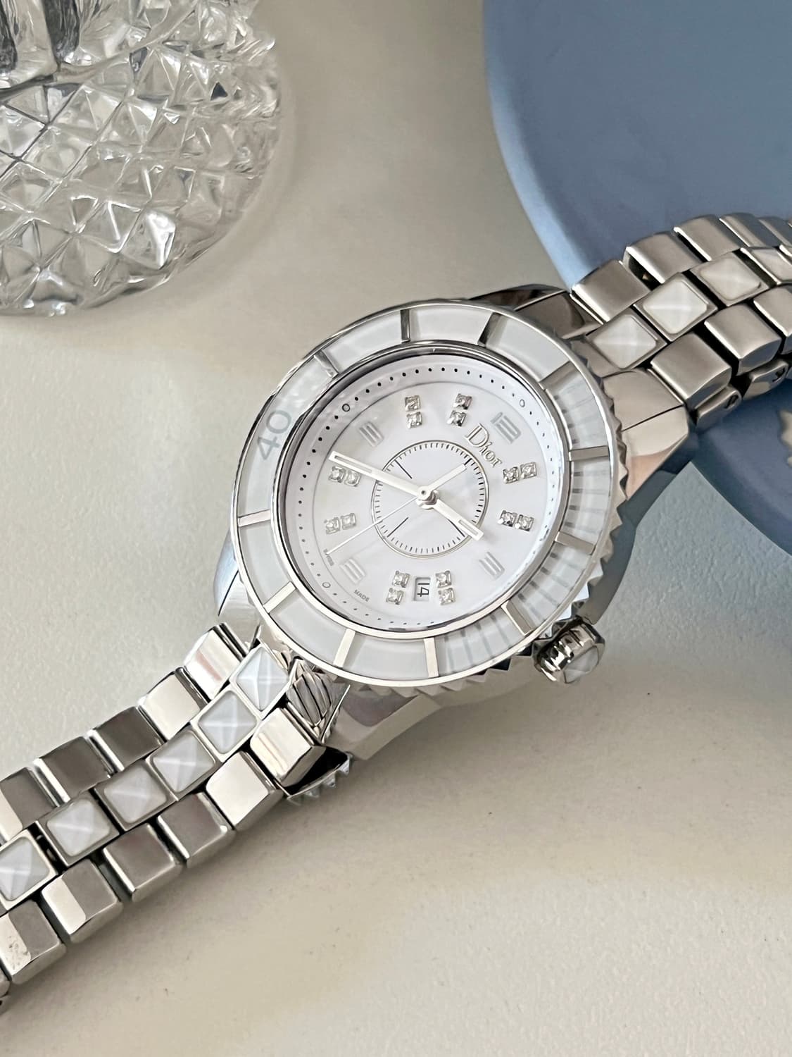 Dior 화이트 크리스탈 12p 다이아 디올 여성 시계 상품이미지2
