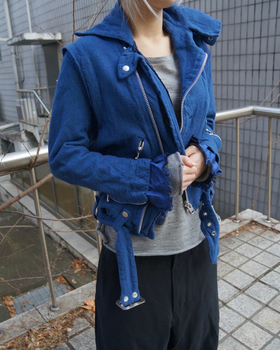 준야 와타나베 꼼데가르송 07aw 축융 라이더 자켓 상품이미지4