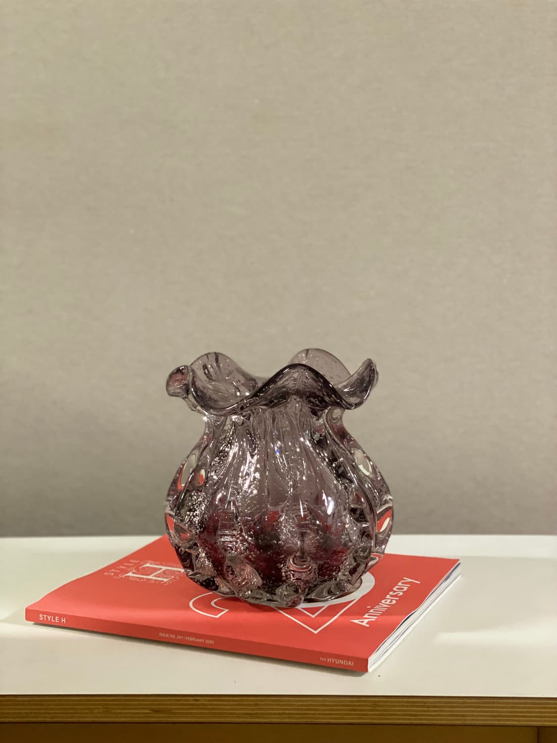 퍼플 빈티지 유리공예 핸드메이드 화병 상품이미지1