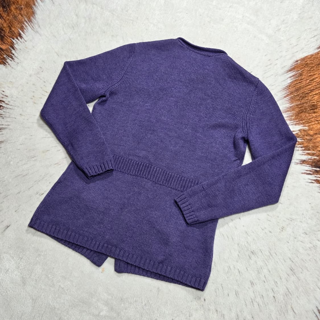 일본 빈티지 퍼플 니트 가디건 상품이미지4
