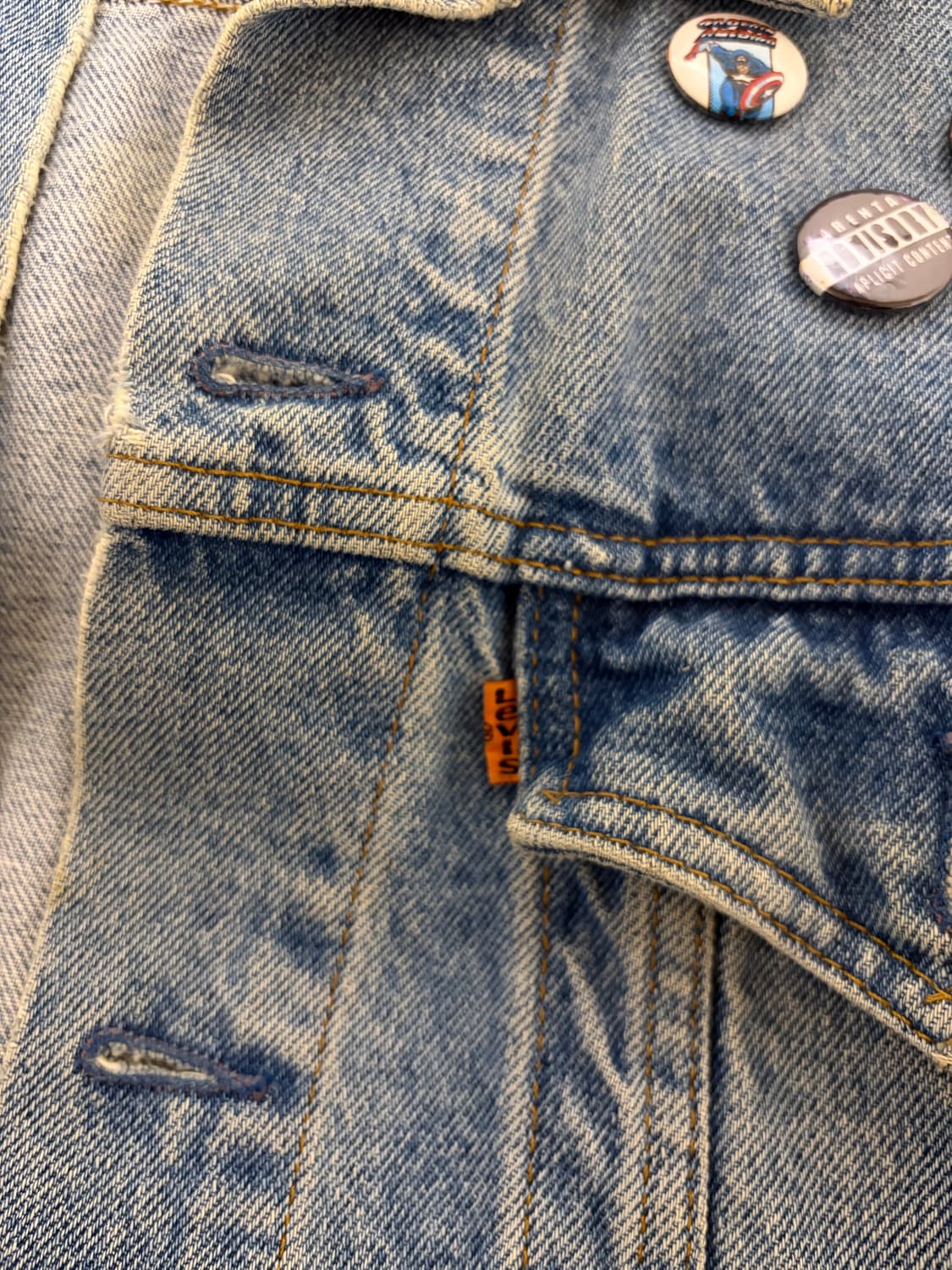 90‘s 리바이스 오렌지탭 트러커 데님자켓 L(42)사이즈 상품이미지3