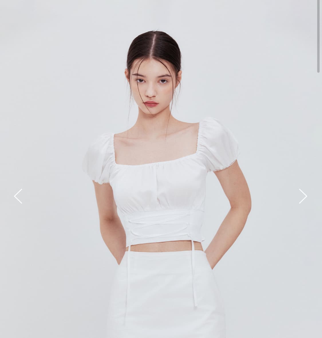 낫유어로즈 코르셋 크롭 블라우스 상품이미지1