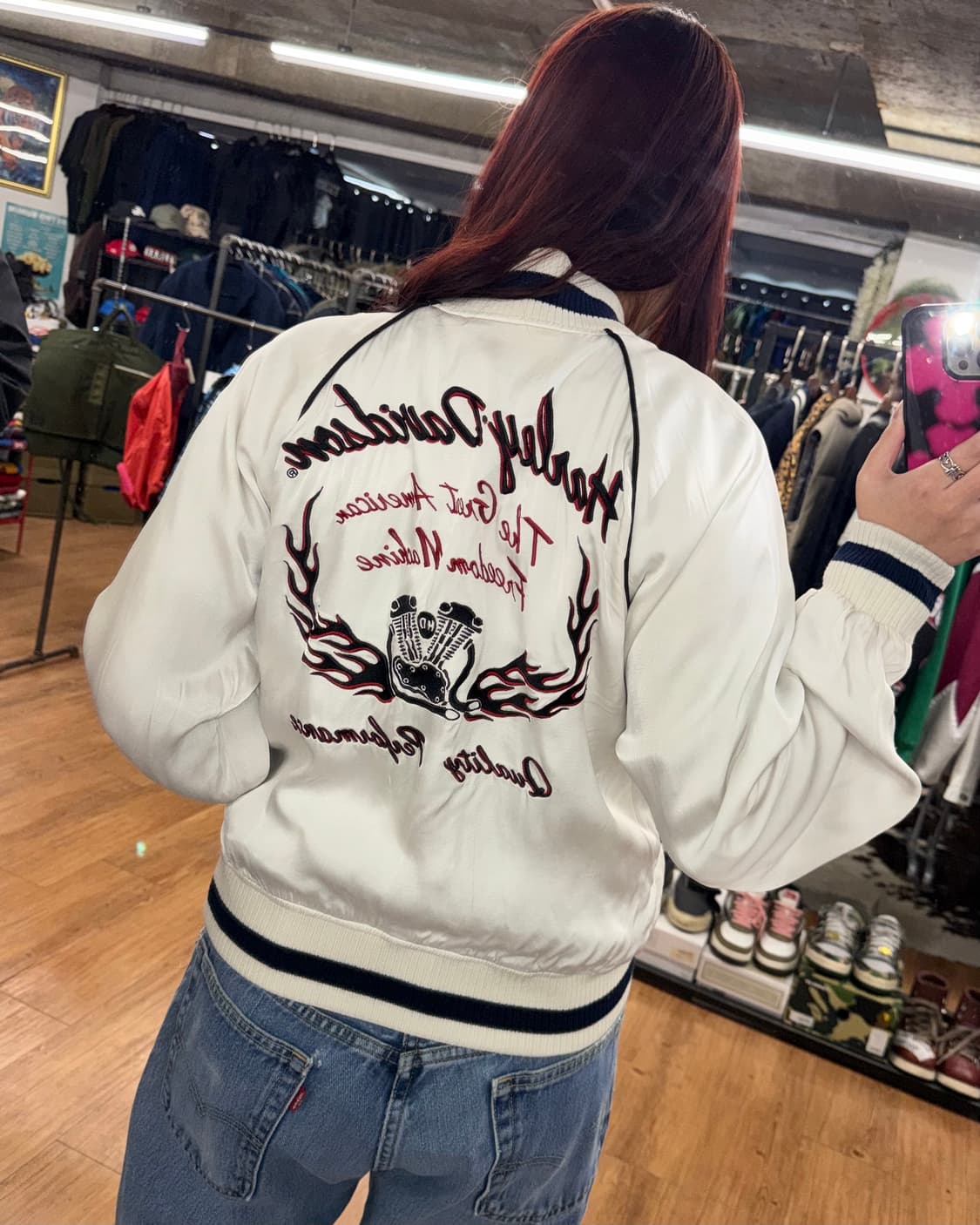 90s 할리 데이비슨 레이온 스카잔 상품이미지1